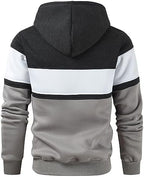 Men's Novelty Color Block Pullover Hoodie Casual Fleece Long Sleeve Hooded Sweatshirt