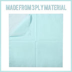 Cocktail Napkin 3-Ply Dessert Napkins Folded 6.5 x 6.5 Inches Disposable Napkins for Dinner Wedding Birthday Party Bridal Anniversary Baby Shower Reception Event (50, Light Blue)