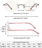 Eyekepper Frameless Progressive Glasses Multifocus Readers Blue light Filter Round Retro Reading Eyeglasses Men Women