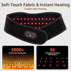 Cordless Neck Heating Pad for Pain, Neck Massager with 660nm 850nm Red Light, Heated Neck Wrap with 3000mAh Rechargeable, 3 Levels Heat & Massage, Black