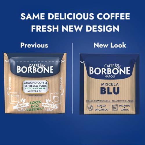 Caffè Borbone Espresso Paper Pods, Blue Blend, Balanced and Full-Bodied, Medium Roast ESE Pods, Authentic Italian Espresso - 50 Count