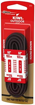 KIWI Round Boot Laces, Black and Sand, 60" (1 pair)