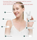 VIDECOR Electric Toothbrush, U Shaped Automatic Toothbrush for Adults 360° Whole Mouth Toothbrush Whitening Wireless Charging IPX7 Waterproof,D