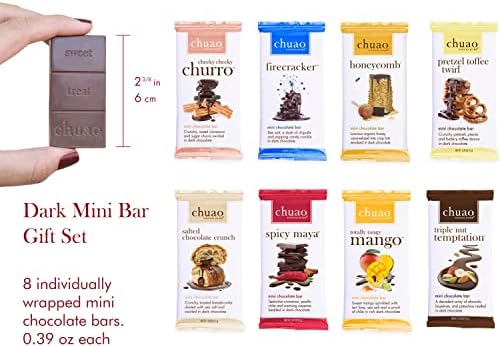 Chuao Chocolatier Chocolate Mini Gift Box | Gourmet Chocolate Assorted Bars European No Preservatives | For Gift Baskets, Christmas, Valentines Day, Gifts for Women, Men, Birthday, Thank You, Care Package (Dark Chocolate, 8 Bars)