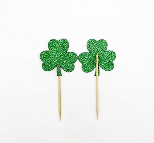 Green Clover Cupcake Topper St.Patricks Cupcake Toppers