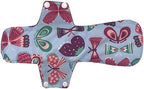 MUMBABY 5pcs 30.5cm / 12inch (Fit) Heavy Flow Charcoal Bamboo Mama Cloth/Menstrual Pads/Reusable Sanitary Pads (Butterflies, Large)