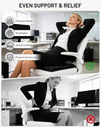 Inflatable Seat Cushion for Office, Travel, Car & Wheelchair - Inflating Air Cushion Seat, Portable Comfort Seat Cushions for Airplane, Stadium, Chair - Ergonomic Support for Long Sitting (Black)