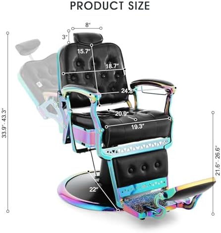 Artist hand Barber Chair All Purpose Hydraulic Recline Salon Chair Beauty Spa Vintage Barber Chair Heavy Duty Chair (Laser Frame)