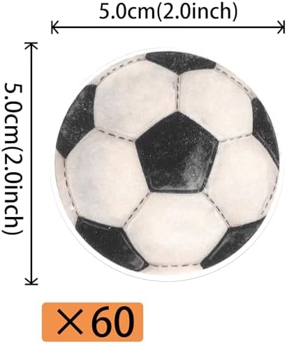 60 PCS Edible Soccer Cupcake Toppers Edible Football Cupcake Picks Wafer Paper Soccer Birthday Party Decorations for Boys Girls Sports Theme Baby Shower Football Birthday Cake Decorations Supplies