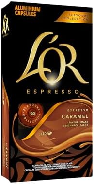 L'OR Espresso Capsules, 10 Count Caramel, Single-Serve Aluminum Coffee Capsules Compatible with the L'OR BARISTA System & *Nespresso Original Machines, 10 Count (Pack of 1)