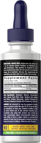 Carlyle Melatonin 10mg | 2 fl oz Liquid Drops | Berry Flavor | for Adults | Non-GMO, Vegetarian Supplement