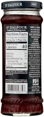 St. Dalfour All Natural Fruit Spread Red Raspberry and Pomegranate -- 10 oz - 2 pc