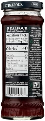 St. Dalfour All Natural Fruit Spread Red Raspberry and Pomegranate -- 10 oz - 2 pc