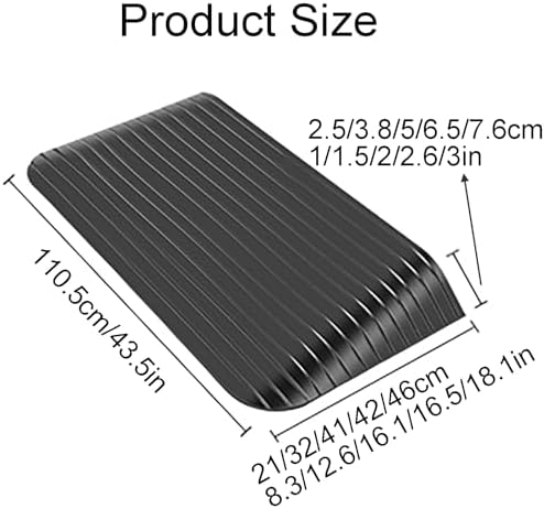 Threshold Ramp Mat Rubber Ramp Sweeper Climbing Indoor and Outdoor Anti-Slip Anti-Trip Household Step Mat(41 * 5cm)