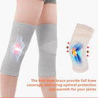 Thicken Knee Warmer with Fleece Lining Stretchy Anti-Slip Arthritic Knee Sleeves Knit Soft Thermal Knees Wrap Pad Leg Sleeve