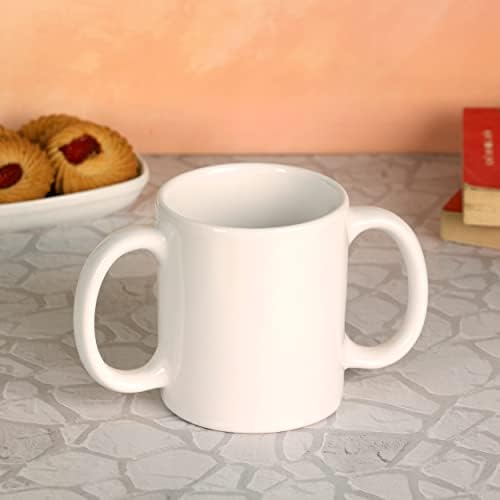 HealthGoodsIn Dual Handle Mug (Double Grip Mug) to Aid Tremors, 11.83 US Fl. Oz. (350 Ml), (White)