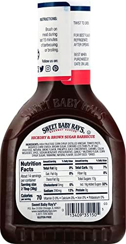 Sweet Baby Ray's Barbecue Sauce - Hickory & Brown Sugar - Net Wt. 18 OZ (510 g) Each - Pack of 2 by Sweet Baby Ray's