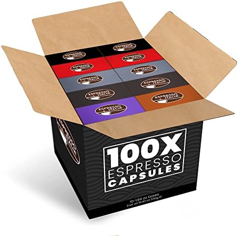 ESPRESSO ITALIA Capsules Compatible with Nespresso Machines, 100 Count - VARIETY PACK, Italian Coffee Pods Expresso