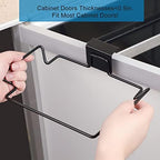 Large Stainless Steel Trash Bag Holder for Kitchen Cabinets Doors and Cupboards, Black