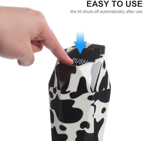 Holibanna Car Trash can with Lid Compact Mini Garbage Bin for Vehicle Interior Cow Print Portable Auto Trash Container 7.87X3.54X3.54In