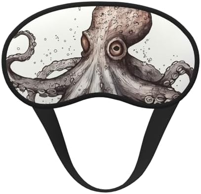 Octopus Sleep Mask Women Men Soft Comfortable Eye Mask Shade Cover with Adjustable Strap for Travel Yoga Nap Sleeping