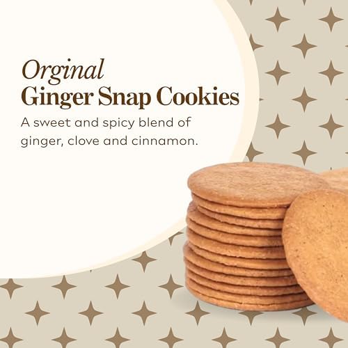 Nyakers Ginger Snaps Cookies, Original, Authentic Swedish Gingerbread, Blend of Ginger, Clove, Cinnamon, Vegan, Botanical Mailing Tin, 26.4 Oz