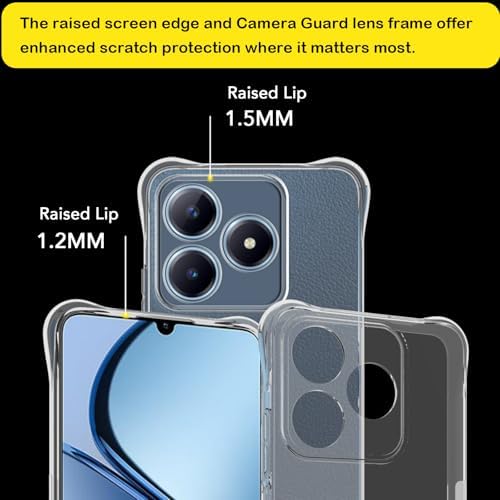 USTIYA Case for Realme C63 / Realme C61 Clear TPU Four Corners Military-Grade Protection Cover Transparent Soft funda