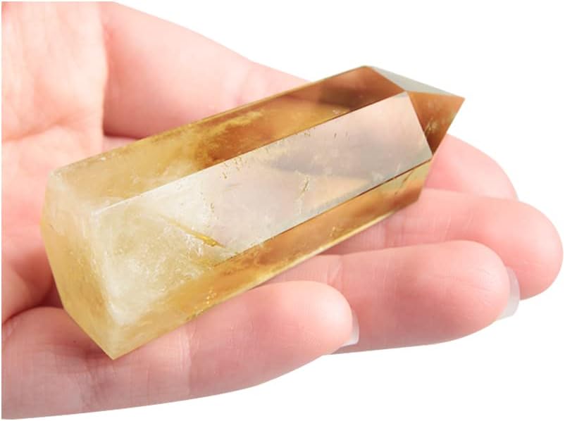 Acxico 1Pcs 5-6cm Smoky Citrine Quartz Obelisk Crystal Wand Point Healing