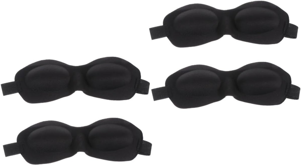 Mobestech 4pcs Eva Sleep Eye Patches Comfortable Stereo Blindfold Masks for Sleep Block Light Fit for Men and Women for Travel and Napping