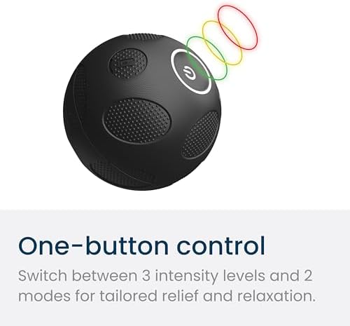 Nobol - MyoSphere Vibration Massage Ball for Deep Tissue Stimulation, Muscle Tension Relief and Stress Reduction | Your Portable Deep Tissue Therapist | Space Black | 1.5lb