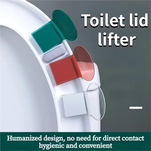 40PCS Portable Nordic Transparent Toilet Seat Lifter Avoid Touching Lid Handle Lifting Device WC Accessories(Pink)