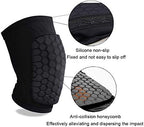 Knee Compression Pads,Basketball Knee Pads with Honeycomb Padding, Breathable and Non-Slip Knee Pads for Volleyball Gym Running Workout Sports, Hex Knee Pads Sleeves for Men and Women (A Pair)