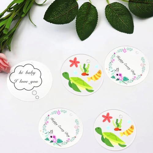 32 Pieces 3Inch Clear Acrylic Ornament Blanks Round Acrylic Ornament Transparent Acrylic Circle Blanks Discblank Ornaments For Crafting Vinyl Project Painting Diy,Holiday Hanging Ornaments