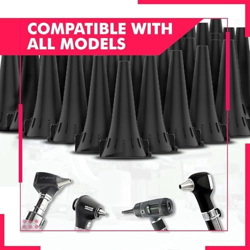 4.25mm Disposable Ear Specula for W-e-l-c-h A-l-l-y-n Otoscopes Speculums,Compatible with All Universal Otoscopes, Disposable Otoscope Covers, Plastic Replacement Specula Tips|Black Color|Bag of 1000|