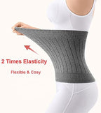 Thermal Knit Lumbar Warmer Cashmere Abdominal Binder Lower Back Support Belt Brace Stomach Kidney Trimmer Band Postpartum Belly Warming Kidney for Women Maternity Recovering