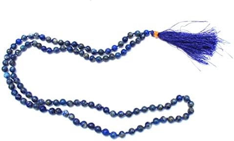 Jet Energized Lapis Lazuli Japa Mala jet International Crystal Therapy 6 mm 108 + 1 Prayer Beads