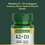 Nature’s Bounty Vitamin D3 K2 Supplement, 4000 IU Vitamin D3 plus 100 mcg of Vitamin K Supplements for Adults for Heart & Bone Health Support, 30 Day Supply, 30 Vegetarian Capsules