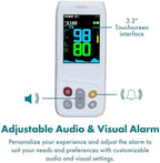 CMI Health CH-100 Handheld Pulse Oximeter - Measures Oxygen Level, Pulse Rate & Respiration Rate - Adjustable Audio & Visual Alarm - 1440 Hours of Continuous Data Storage