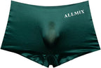 Men's Ice Silk Boxer Briefs, 3D Pouch, Sexy Semi - Transparent, ALLMIX Letter, Thin Underwear