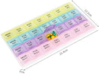 1 Piece Pill Medicine Organizer 28 Compartment Multicolor 7 Day Travel Medicine Case Morning Noon Night Backup A Day Daily Pill Box to Hold Vitamins, Medication