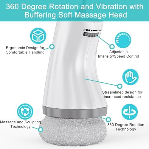 Cellulite Massage Tool，Body Sculpting Machine，Adjustable Cellulite Massager Electric Fat Remover with 5 Massage Pads for Belly Waist Butt Arms Legs Stomach Fat - Gift for Women & Men
