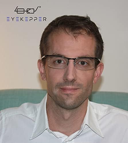 Eyekepper 3 Pairs Half-rim Reading Glasses for Men Metal Readers Black Frame +0.50