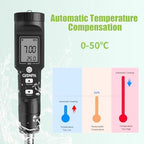 Dissolved Oxygen Meter with ATC, 0-40.00 mg/L Measurement Range, DO Meter with Electrode Filling Fluid and Anaerobic Water Calibration Powder (No Backlight)