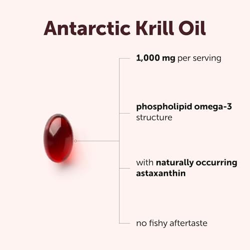 Micro Ingredients Antarctic Krill Oil Supplement, 1000mg Per Serving, 300 Soft-Gels, Rich in Omega-3s EPA, DHA & Natural Astaxanthin, Supports Immune System & Brain Health, Easy to Swallow