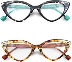 Cat Eye Fashion Reading Glasses for Women Spring Hinge Retro Cute Ladies Computer Readers