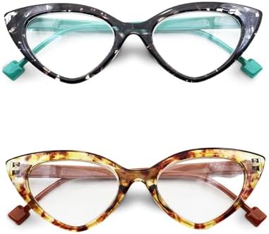 Cat Eye Fashion Reading Glasses for Women Spring Hinge Retro Cute Ladies Computer Readers