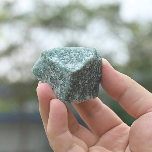 Green Aventurine Raw Stones 1PC, Gemstones Raw Stones and Healing Crystals, Hand Carved Natural Pocket Raw Crystals for Decoration Tumbling, Garden, Home Decor(1.18"-1.97")