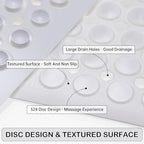 Linoows Non-Slip Bathtub and Shower Mats, Power Grip Bath Mat 35 x 16.3 Inch with Suction Cups and Drain Holes for Tub Bathroom Floor Safety, Machine Washable Soft Bathmat, White