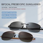 2 Pairs Rimless Bifocal Reading Glasses UV Protection Sunglasses Anti Blue Light Blocking Sun Readers for Men Women