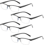 Outray 4 Pack Blue Light Blocking Reading Glasses for Men And Women Computer Readers with Spring Hinges Anti Glare/Eye Strain